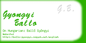 gyongyi ballo business card